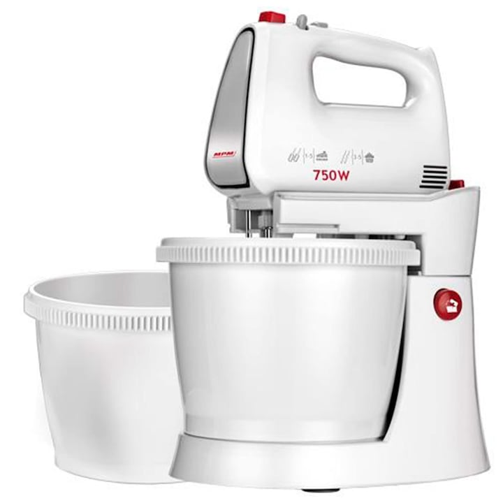 Masina de framantat aluat MPM Mmr-22Z, 2 boluri rotative 3L, otel inoxidabil, alb, 750W