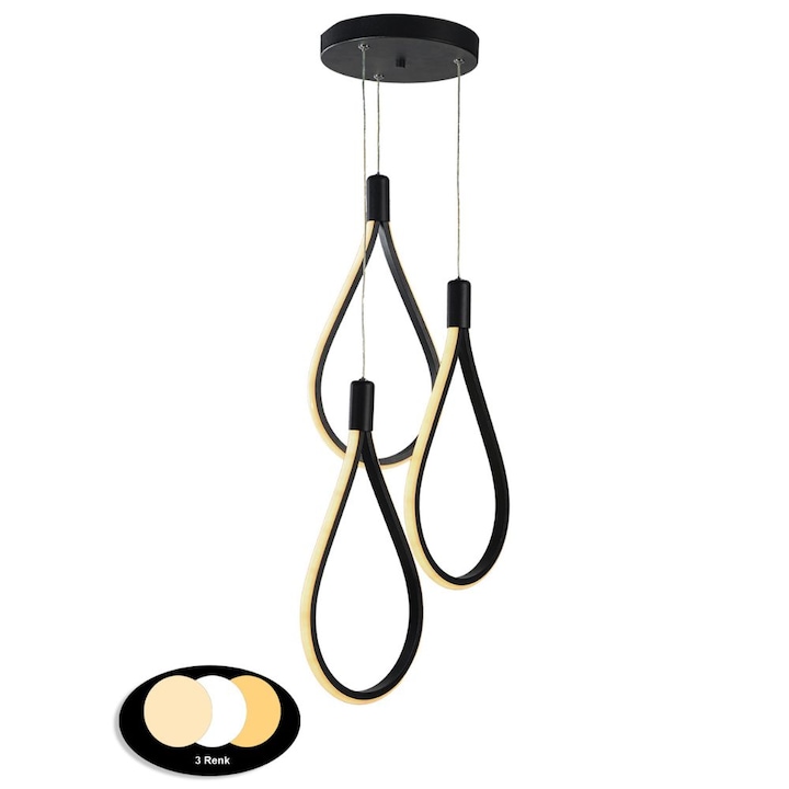 Candelabru LED Trend Negru, 72W, 5760lm, Lumina Reglabila 3000K-6500K