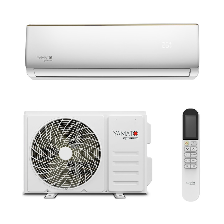 Aparat de aer conditionat Yamato Optimum YW24T2n, Gama 2025, 24000 BTU, Clasa A++/A+, Wi-Fi, Inverter, Golden Fin, Kit instalare inclus