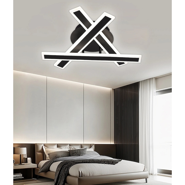 Lustra LED Alessandro DESIGN LT755, telecomandă, dimabilă, alb, 40x5.5x10cm