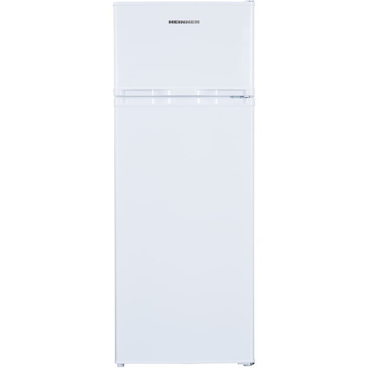 Frigider cu doua usi Heinner HF-H2206E++, 206 l, Clasa E, lumina LED, 3 rafturi de sticla, H 143 cm, Alb