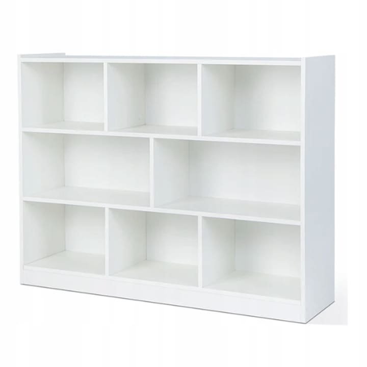 Biblioteca, alb, MDF, cu 8 rafturi, 104 x 100 x 24 cm Muvu
