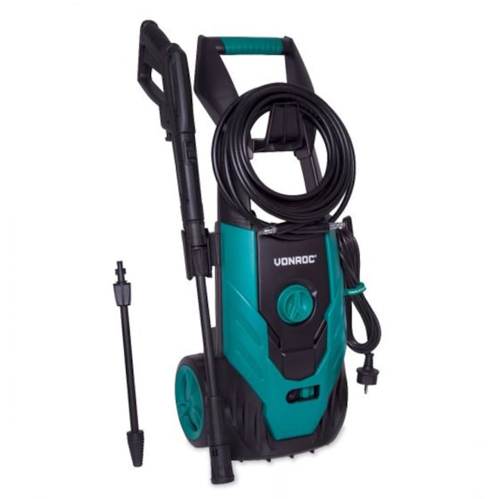 Aparat de spalat cu presiune VONROC, PW505AC, presiune 140bar, debit maxim 420 l/h, putere 1800W, cu rezervor detergent, pompa din aluminiu, cablu 5m, accesorii incluse