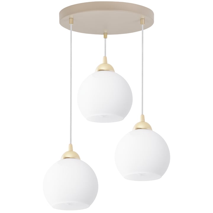 Lustra suspendată, Light Home, Eliza White, 3 becuri E27, metal, 14x14cm