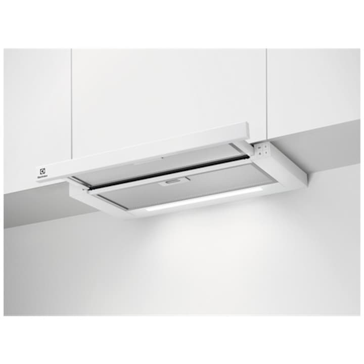 Hota telescopica incorporabila Electrolux LFP616W, Putere de absorbtie 600 mc/h, 1 motor, 60 cm, Alb
