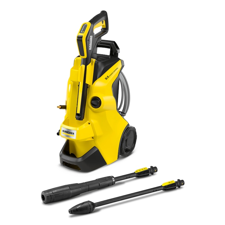 Aparat de spalat cu presiune Karcher K 4 Power Control Flex, 1800 W, debit max 420 l/h, presiune maxim 130 bar, motor racit cu apa, furtun presiune 8 m, Pistol Power Control G 160 Q, Lance Vario Power Jet, Lance cu jet rotativ