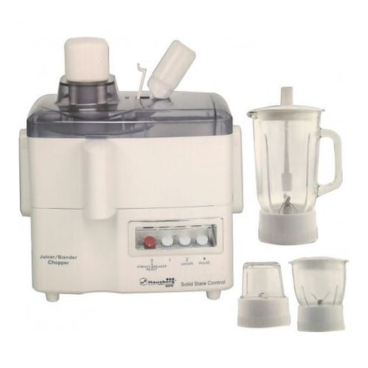 Robot De Bucatarie Multifunctional Hausberg HB-7520, 800 W, 800 ml, 3 Viteze, Alb