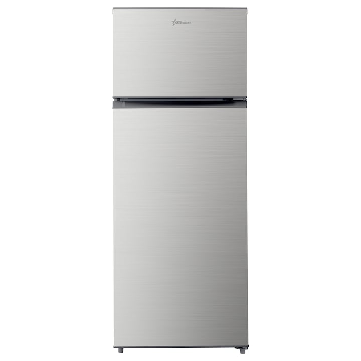 Frigider cu 2 usi STARCREST SF-210IX-E, 210 L, Clasa E, Iluminare LED, Inox Antiamprenta Termostat Ajustabil, Usi reversibile, H 143 cm, Inox