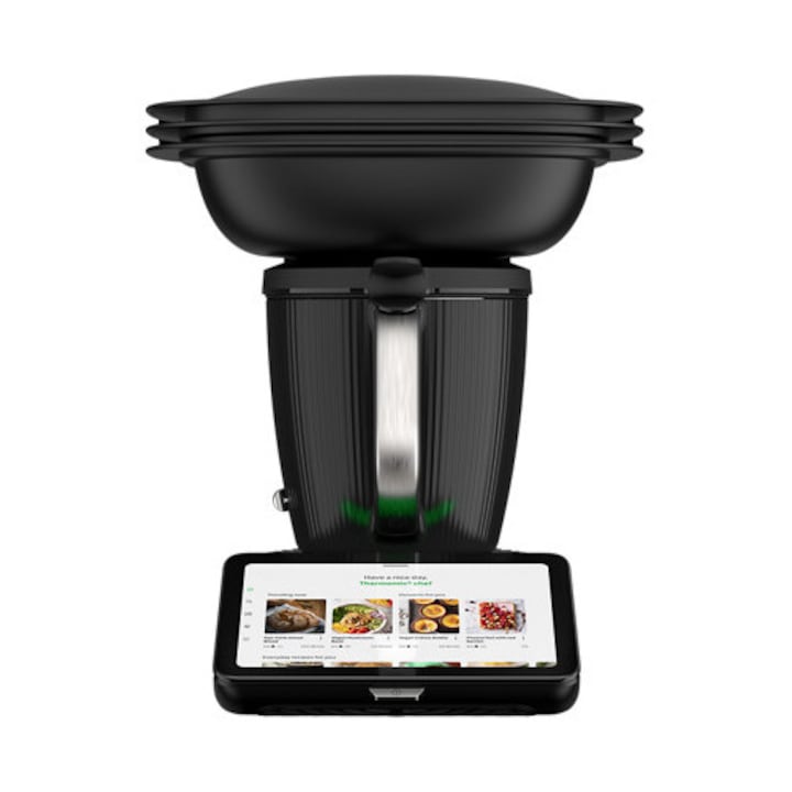 Robot de bucatarie Vorwerk Thermomix TM7, 2000W, ecran tactil 10 inch, capacitate bol 2.2l, negru, set complet cu accesorii