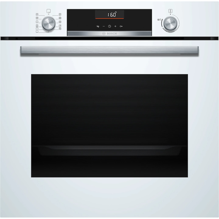 Cuptor incorporabil Bosch HBG536EW4, 71 l, Autocuratare EcoClean Direct, Grill, AirFry, Control electronic, 8 functii incalzire, AutoPilot - 10 programe gatire, 3D Hotair, Clasa A+, Alb.