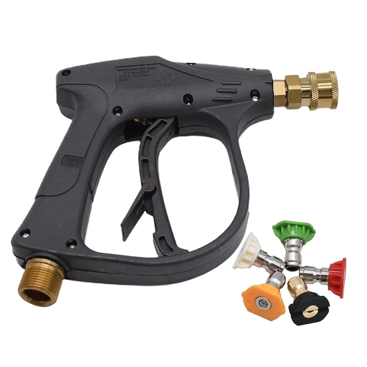 Pistol de spălat cu presiune Stone Banks, 5 duze, 4350 psi, conexiune M22, alimentare cu acumulator