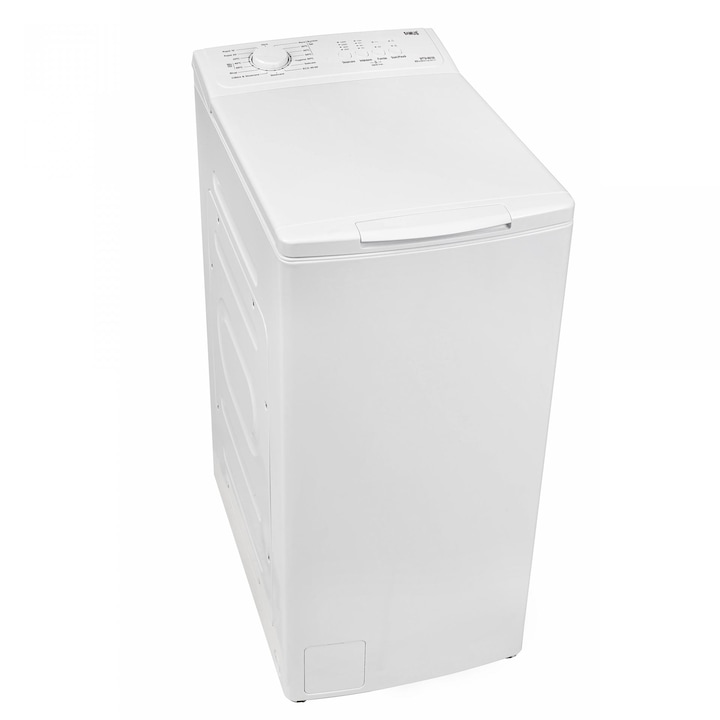 Masina de spalat rufe verticala Samus WTSI-80132, 8 kg, 1300 rpm, Motor Inverter, 15 programe, latime 40 cm, Programe speciala Hygiene, Blugi, Blocare acces copii, auto-echilibrare tambur, Alba