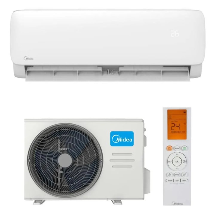 Aparat de aer condiționat Midea Xtreme Fresh 12000 BTU, carcasă Diamond-Edge, filtrare dubla, alb, standard