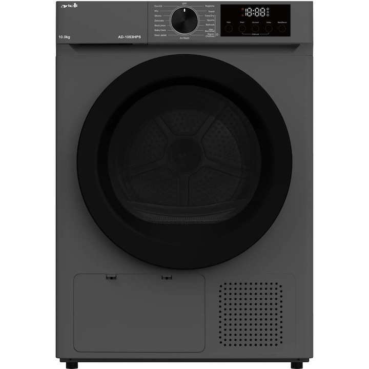 Uscator de rufe Arielli AD-1053HPS, 10 kg, Clasa A++, Motor inverter, Negru