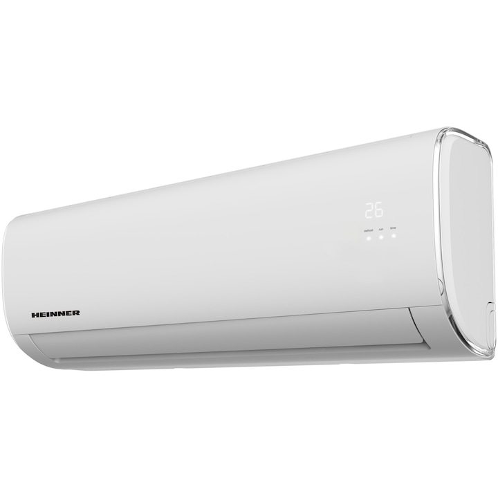 Aparat de aer conditionat Heinner Crystal HAC-12CRKIT, 12000 BTU, Kit instalare inclus, Clasa energetica Racire A++/ Incalzire A+, Follow Me, Turbo, Autocuratare, Alb