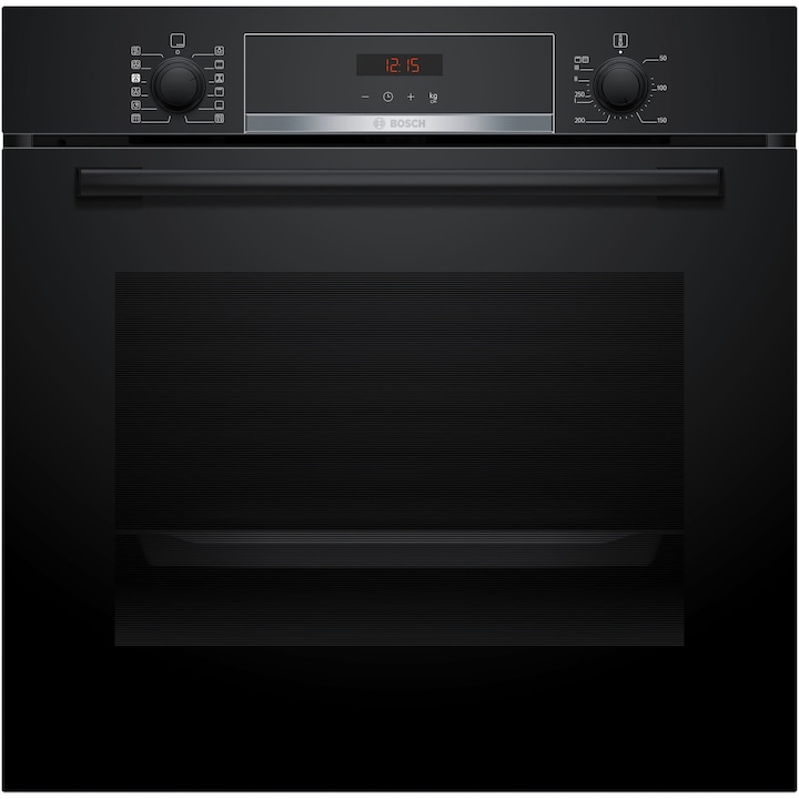 Cuptor incorporabil Bosch HQA574BB3, 71 L, Electric, Multifunctional, Added Steam, 8 functii, AutoPilot10, Autocuratare pirolitica + hidrolitica, 3D Hotair, Clasa A+, Negru