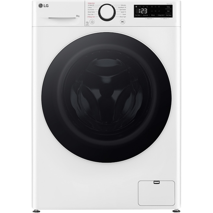 Masina de spalat rufe Slim LG F2WR508S0W, 8 kg, 1200 rpm, Clasa A, Motor Direct Drive, Smart Diagnosis, Alb