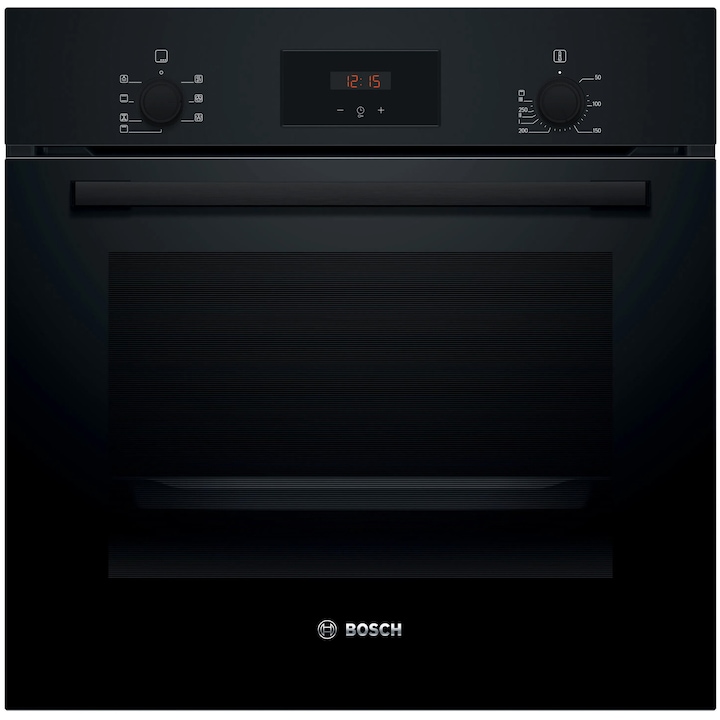 Cuptor incorporabil Bosch HBF133BA1, Electric, 66 l, Grill, Autocuratare EcoClean Direct, Convectie 3D, Clasa A, Negru