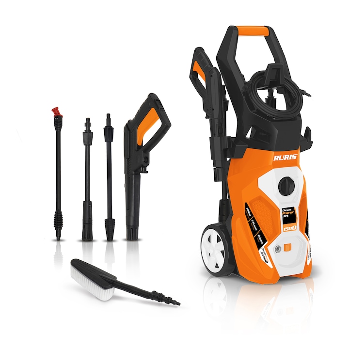 Aparat de spalat cu presiune RURIS CleanPowerJet1500, 2000 W, 450 l/h, 160 bar, accesorii incluse