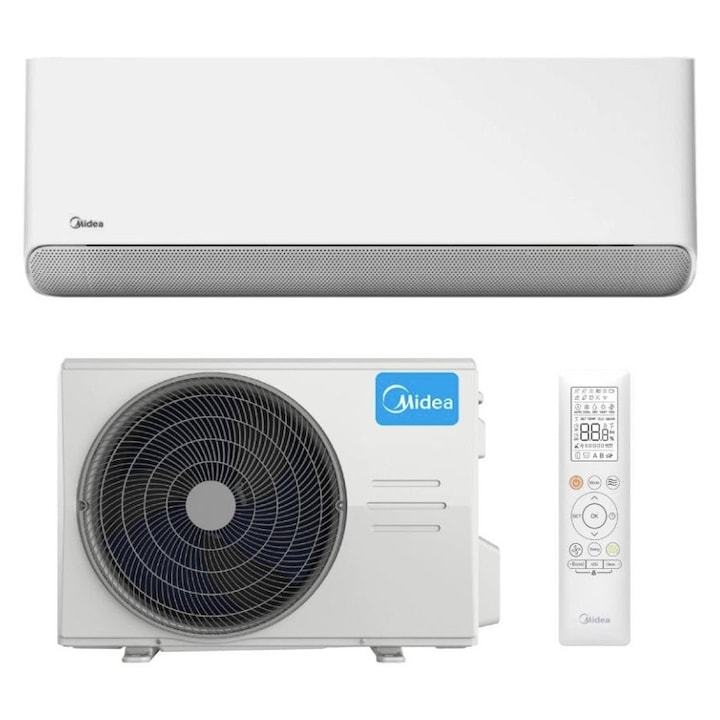 Aparat de aer conditionat Midea Breezeless E CB1-12HRFN8-CB1-12HFNX Inverter 12000 BTU, Clasa A++, mod somn, Cool Flash +, tehnologie OTA, curatare cu sterilizare, WiFi