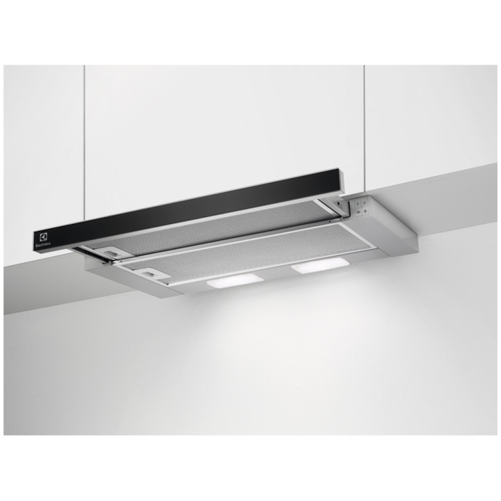 Hota telescopica incorporabila Electrolux LFP326AB, Putere de absorbtie 410 mc/h, 1 motor, 60 cm, Negru