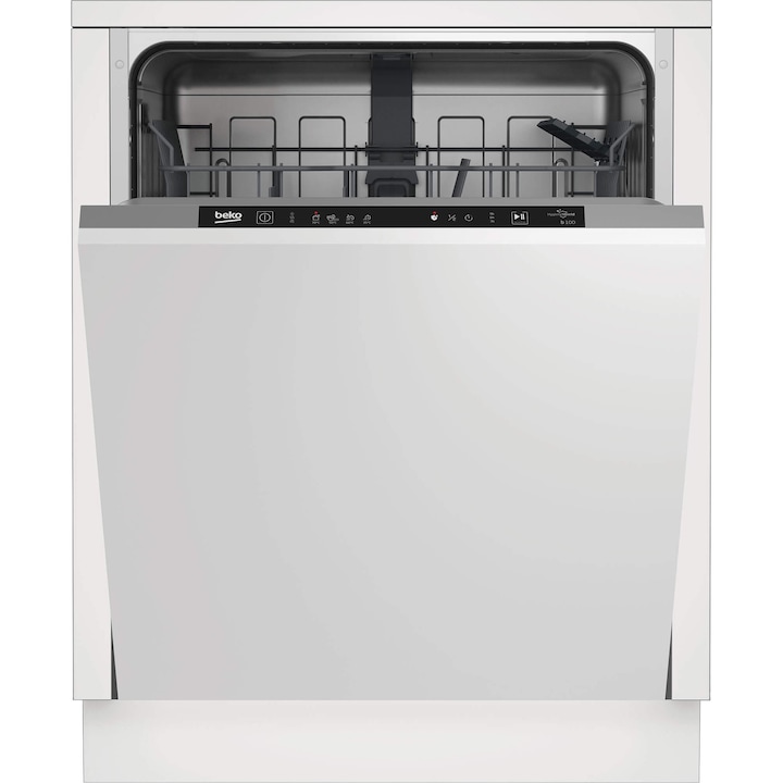 Masina de spalat vase incorporabila Beko BDIN14320, 13 seturi, 4 programe, Clasa E, Hygiene Intense, Quick&Shine, Mini 30’, Flexible HalfLoad, 60 cm