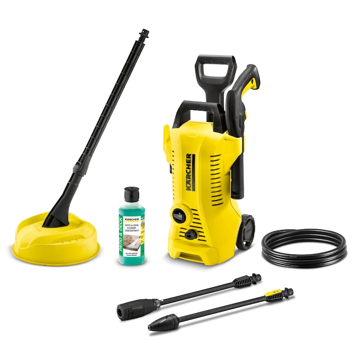 Aparat de spalat cu presiune Karcher K 2 Power Control Home, 1400 W, debit 360 l/h, presiune 110 bar, dispozitiv pentru curatarea suprafetelor mari T 1, detergent 0.5 l, Pistol de presiune ridicata G 120 Q