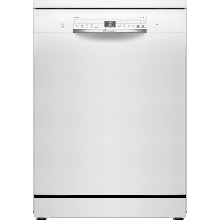 Masina de spalat vase Bosch SMS2HTW06E, 13 seturi, 5 programe, ExtraDry, Home Connect, EcoSilence Drive, Hygiene Plus, DosageAssist, Clasa C, 60 cm, Alb