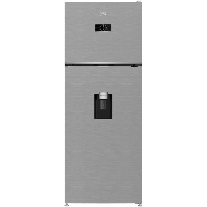Frigider cu doua usi Beko B5RDNE504LDXB, 477 l, No Frost, HarvestFresh, Everfresh+, AeroFlow, Display, Compartiment 0°C, Clasa E, H 185 cm, Metal Look