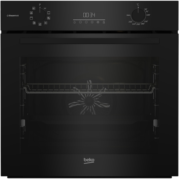 Cuptor incorporabil BEKO BCBIS17300KSB, Electric, Autocuratare SteamShine, 72 l, Clasa A+, negru