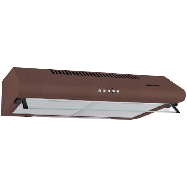 Hota traditionala Heinner CH400BRW, Putere de absorbtie 326.4 mc/h, 2 motoare, 60 cm, Maro