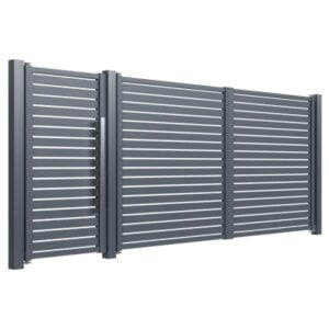 Poarta auto si poarta pietonala aluminiu