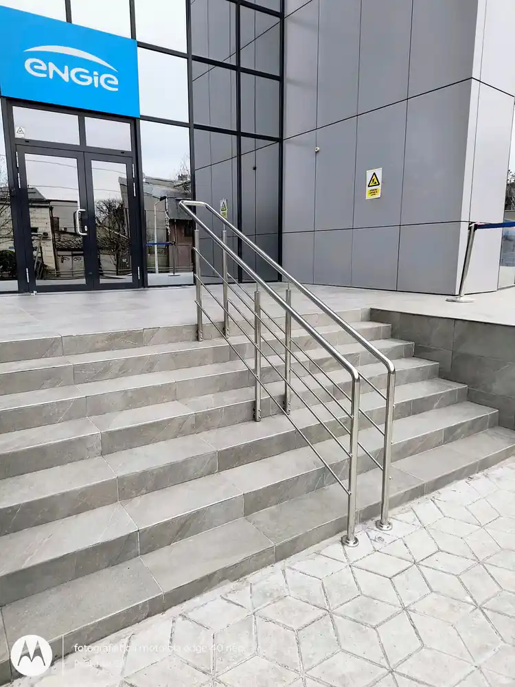 Balustradă inox scări exterioare - lucrare Real Inox 25