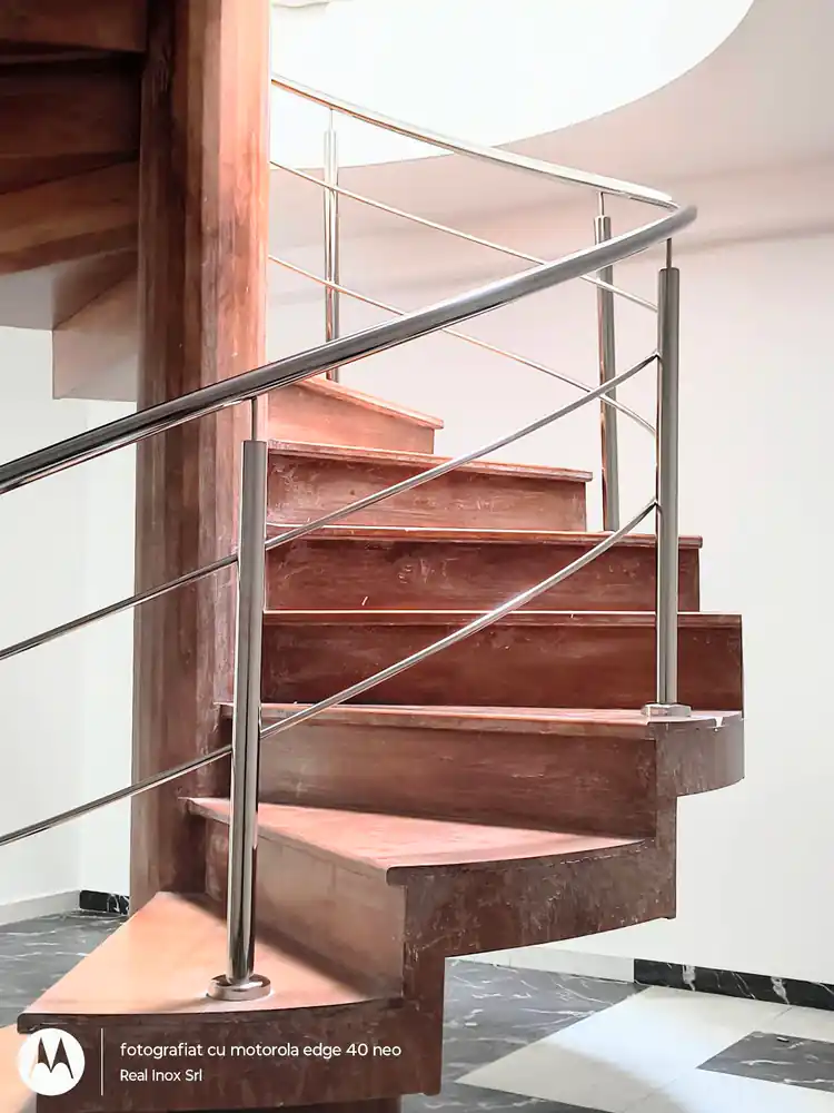 Balustradă inox scări interioare - lucrare Real Inox 40