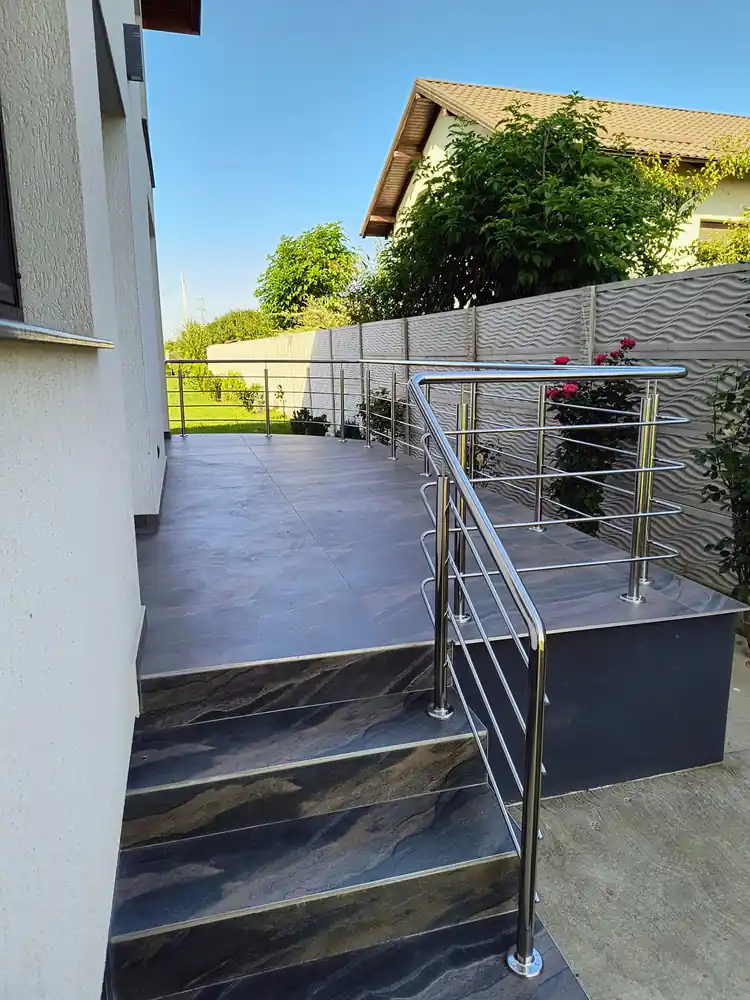 Balustradă inox scări exterioare - lucrare Real Inox 23