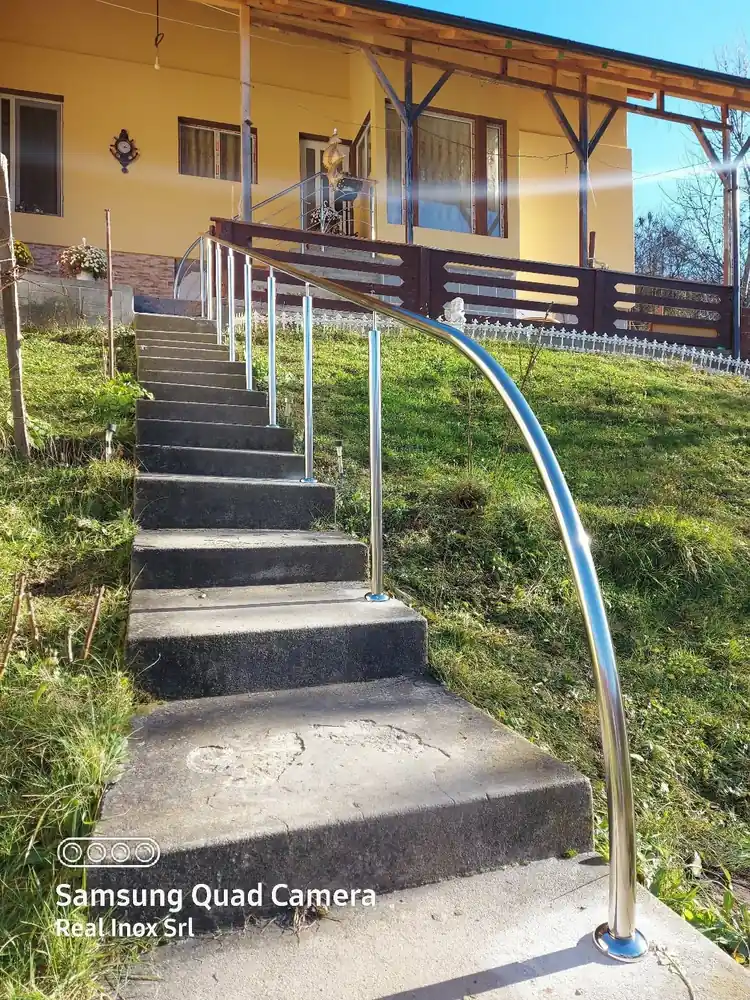Balustradă inox scări exterioare - lucrare Real Inox 6